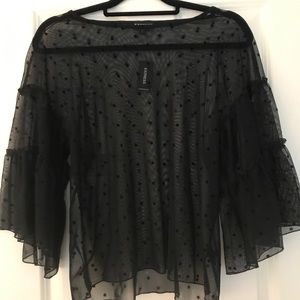 Express, black mesh top